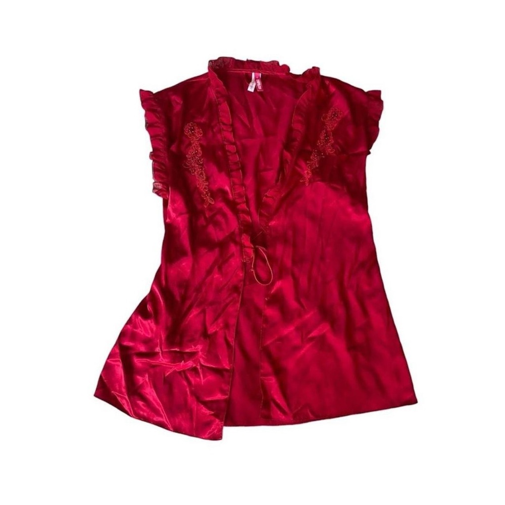 Vintage Cosmopolitan Red Tie Blouse